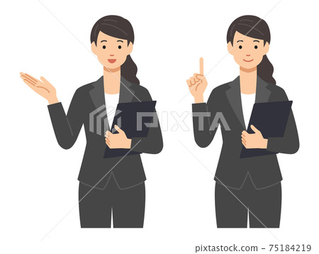 穿西裝的年輕女職工 穿西裝的年輕女職工 75184219