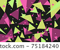 Colorful triangular geometric pattern 2 black background 75184240