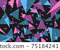 Colorful triangular geometric pattern 3 black background 75184241