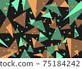 Colorful triangular geometric pattern 4 black background 75184242