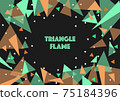 Colorful triangular geometric pattern 4 with letters Black background 75184396