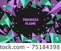 Colorful triangular geometric pattern with 6 characters black background 75184398