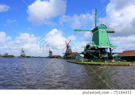 Dutch windmill village Zaanse Schans Dutch windmill village Zaanse Schans 75184431