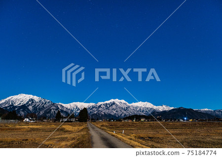 Moonlit Night Northern Alps (from Omachi City, Nagano Prefecture) 75184774