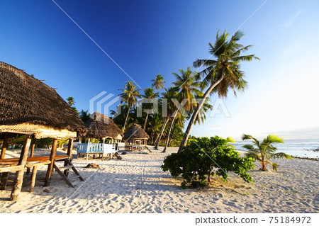 The beach of Cape Mulinu, the westernmost island of Samoa, an island country in the South Pacific 75184972