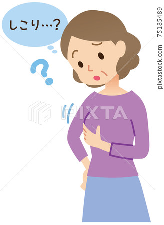Breast cancer self-check middle-aged woman 75185489
