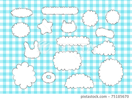 手繪風雲形框氣球套裝白色 75185670