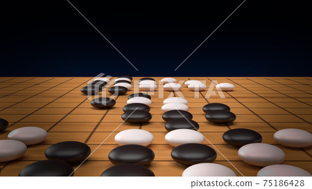 Go abstract strategy board game for two players image 3d rendering. Go abstract strategy board game for two players image 3d rendering. 75186428