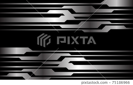 Abstract silver line cyber on black blank space design modern futuristic technology background vector illustration. Abstract silver line cyber on black blank space design modern futuristic technology background vector illustration. 75186966