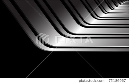 Abstract silver line curve pattern on black design modern luxury futuristic background vector illustration. Abstract silver line curve pattern on black design modern luxury futuristic background vector illustration. 75186967