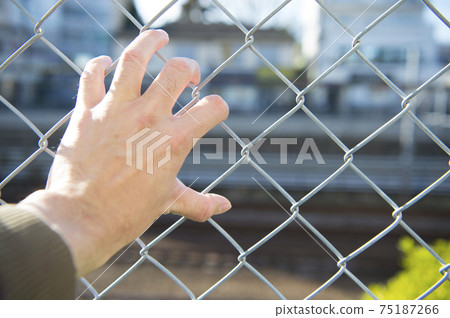 Hand to grab the wire mesh Hand to grab the wire mesh 75187266