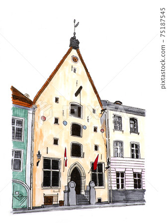 Tallinn, the capital of Estonia, a mansion in the old city of World Heritage 75187545