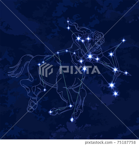 88星座系列B-星座圖和星座線-射手座 88星座系列B-星座圖和星座線-射手座 75187758