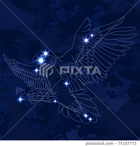 88星座系列B-星座圖和星座線-天鷹座 88星座系列B-星座圖和星座線-天鷹座 75187771