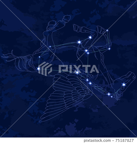 88 Constellation Series B-Constellation Paintings and Constellation Lines-Pegasus 88 Constellation Series B-Constellation Paintings and Constellation Lines-Pegasus 75187827