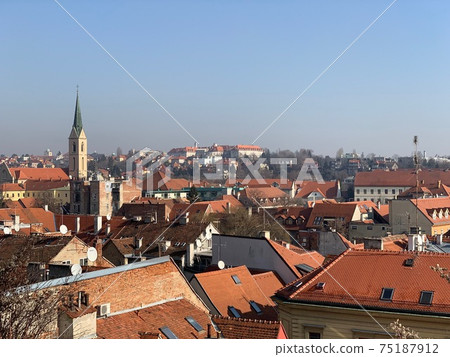 Zagreb city view on day time in winter, croatia, european city Zagreb city view on day time in winter, croatia, european city 75187912