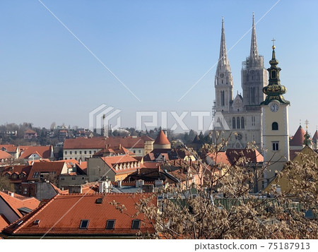 Zagreb city view on day time in winter, croatia, european city Zagreb city view on day time in winter, croatia, european city 75187913