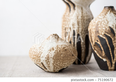 Handmade ceramics in the style of wabi sabi. 75190672