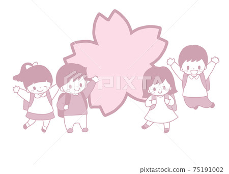 Four cute elementary school students and a big cherry blossom spring admission promotion hand-drawn style illustration Four cute elementary school students and a big cherry blossom spring admission promotion hand-drawn style illustration 75191002