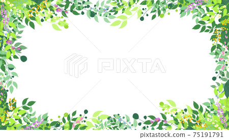 簡單的新鮮綠色框背景_與花_變化 75191791