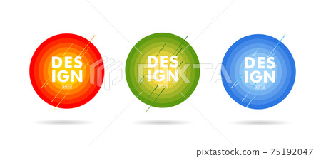 Set of round graphic elements for infographics with dynamic lines crossing circles with place for copy inside 75192047