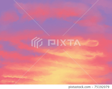 Clouds are red, sunset near night 75192079