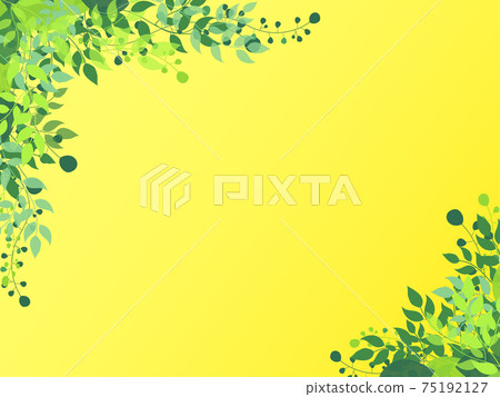 簡單的新鮮綠色框架背景黃色_沒有花_有變化 75192127