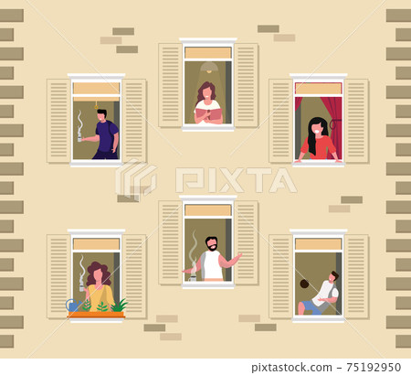 Neighbor people. Vector 75192950