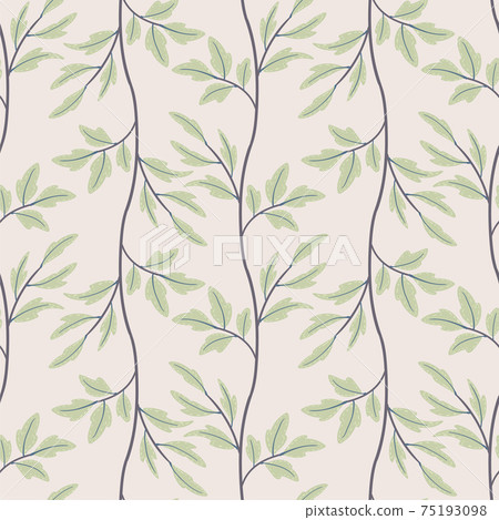 Abstract flowers and leaves seamless pattern - Stock Illustration ...