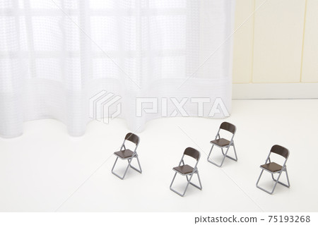 Social distance white room 75193268