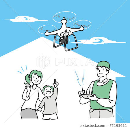 Inspect the roof using a drone 75193611