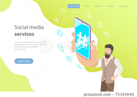 Flat isometric vector concept of social media, networking. 75193640
