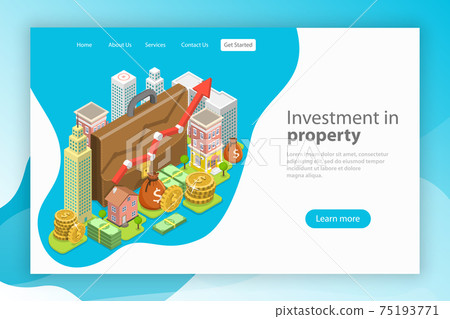 Investment in property. Isometric flat vector landing page template. 75193771