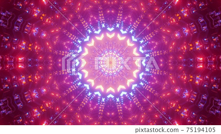 Surreal neon ornament 3D illustration Surreal neon ornament 3D illustration 75194105