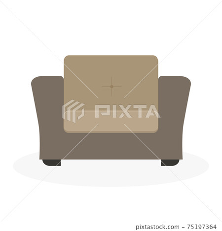 A cozy brown chair. An interior item. Flat vector illustration 75197364