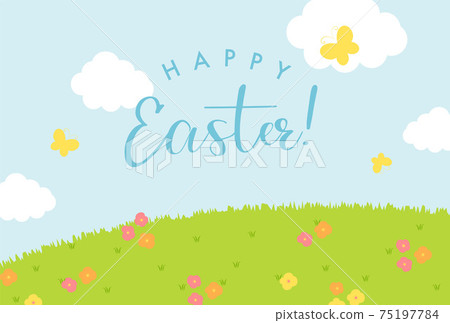 Spring meadow background material 75197784