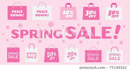 Spring sale pink paper bag background illustration Spring sale pink paper bag background illustration 75198562