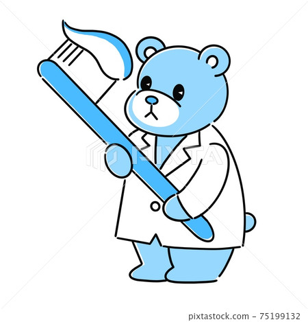 Bear in a lab coat with a toothbrush Bear in a lab coat with a toothbrush 75199132