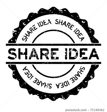 Grunge black share idea word round rubber seal stamp on white background Grunge black share idea word round rubber seal stamp on white background 75199362