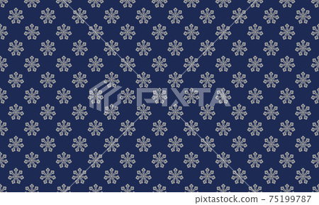 Japanese pattern material, clove pattern, seamless pattern, dark blue Japanese pattern material, clove pattern, seamless pattern, dark blue 75199787