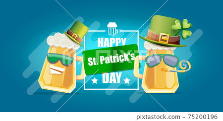 Happy Saint Patrick's Day. Cartoon character with green hat. Funny