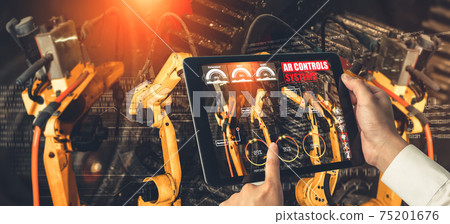 Engineer controls robotic arms by augmented reality industry technology Engineer controls robotic arms by augmented reality industry technology 75201676