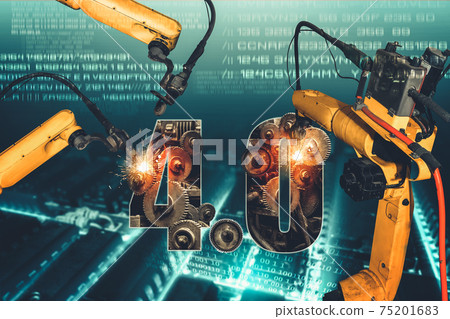 Smart industry robot arms for digital factory production technology 75201683