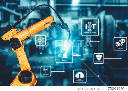 Smart industry robot arms for digital factory production technology 75201691