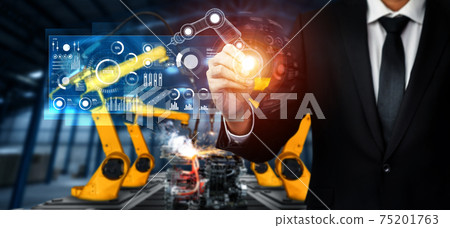 Advanced robot arm system for digital industry and factory robotic technology 75201763