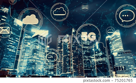 Smart digital city with globalization abstract graphic showing connection network Smart digital city with globalization abstract graphic showing connection network 75201765