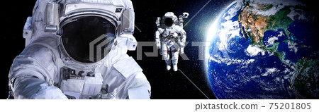 Astronaut spaceman do spacewalk while working for space station Astronaut spaceman do spacewalk while working for space station 75201805