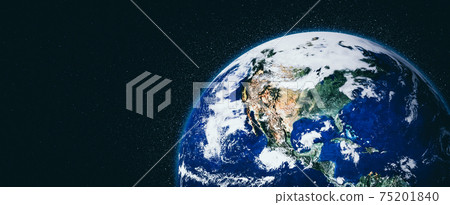 Planet earth globe view from space showing realistic earth surface and world map Planet earth globe view from space showing realistic earth surface and world map 75201840