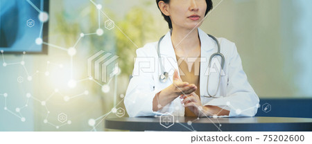 Medical examination of doctors and female doctors Hospital Medical Digital Technology Image 75202600