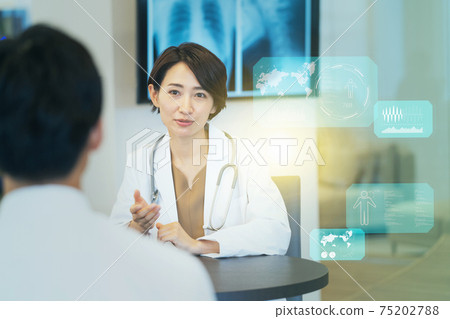 Medical examination of doctors and female doctors Hospital Medical Digital Technology Image 75202788